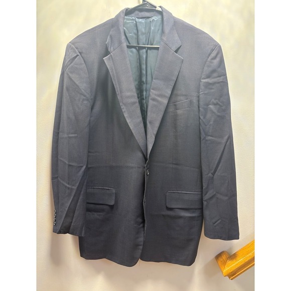Tom James Mens Navy Blue Two-Button Suit Jacket Blazer 22